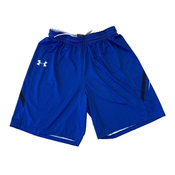 UNDER ARMOUR Women’s Colorblock Basketball Athletic Shorts Size 11 Blue - Picture 1 of 7